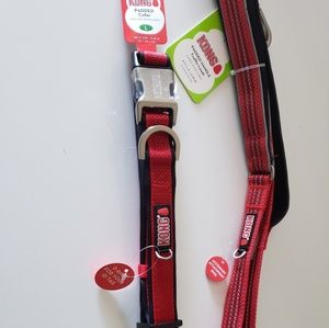 " Kong " Red/Black DOG collar/leash set (NEW)